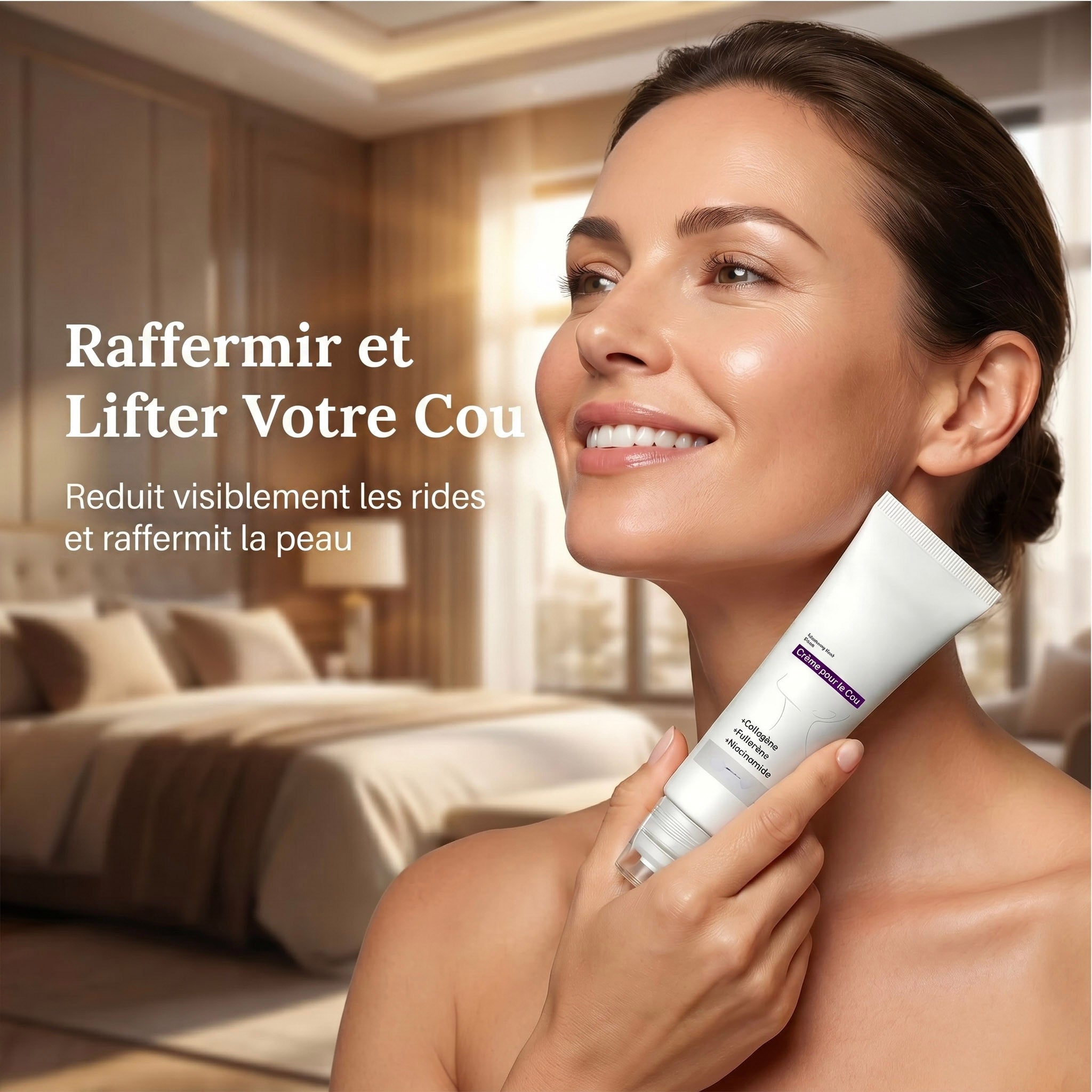 FirmSkin Neck™ - Crème pour le cou au collagène et à l'acide hyaluronique | Veiggara.